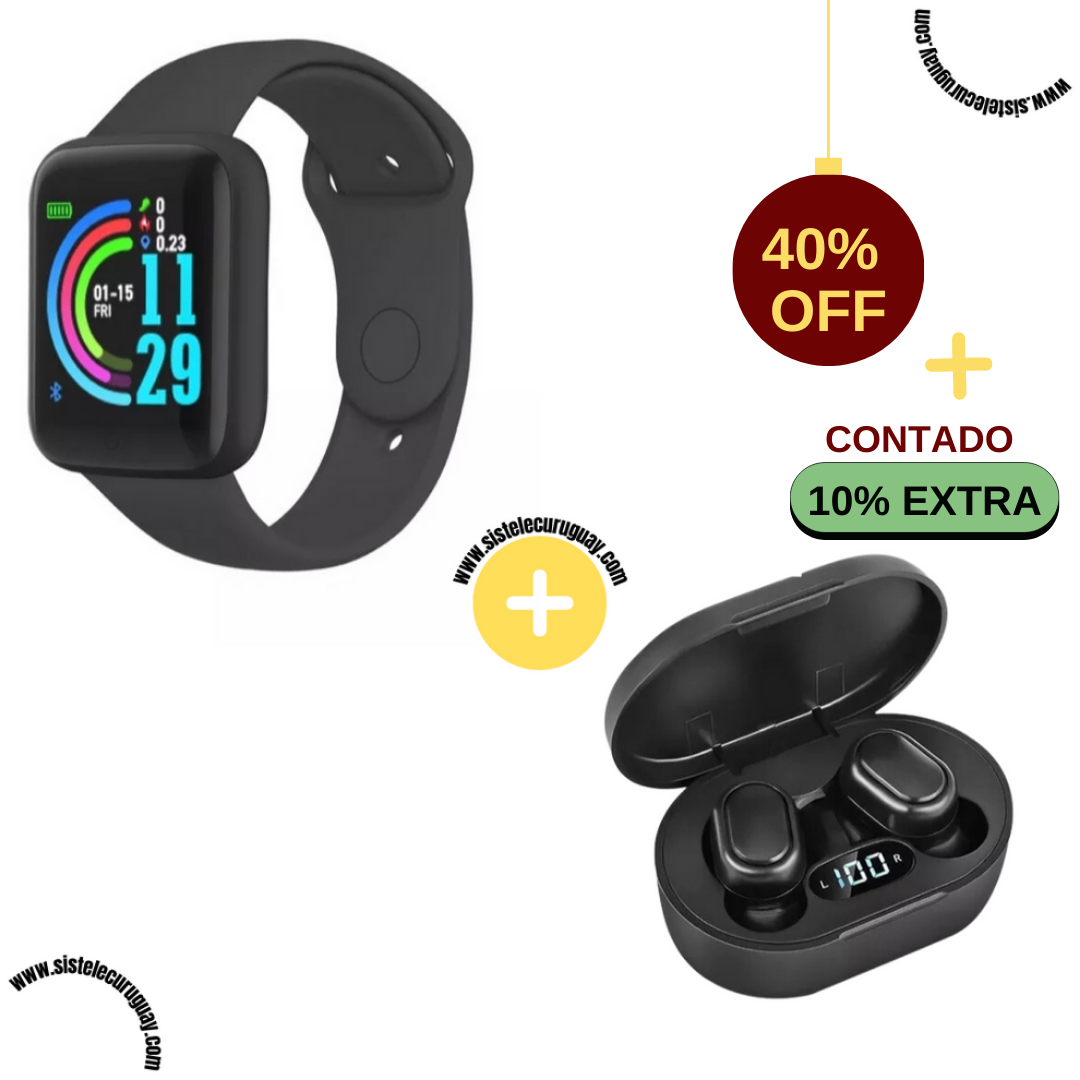 Smart Bracelet D20 PRO + Auriculares Inalámbricos E6S