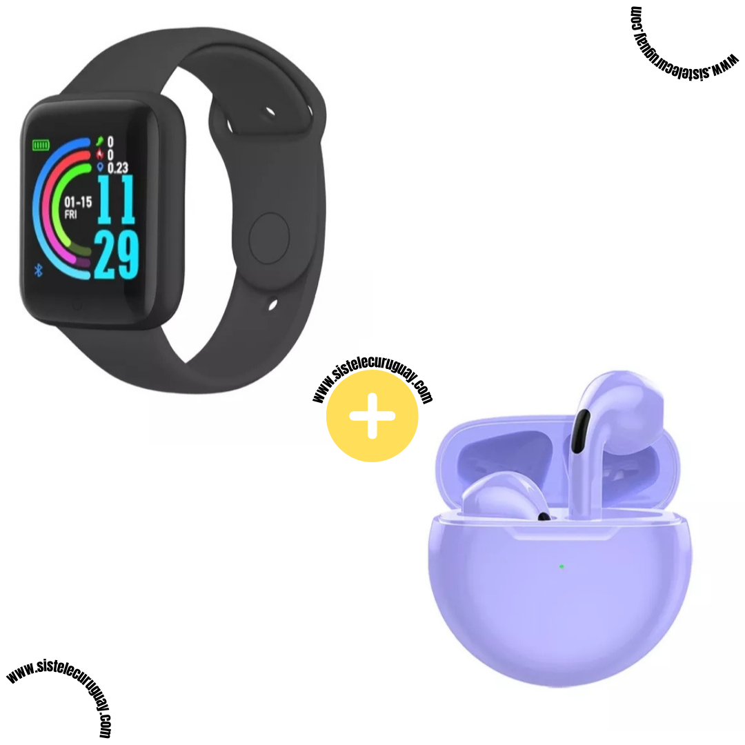 Smart Bracelet D20 PRO + Auriculares Inalámbricos PRO6