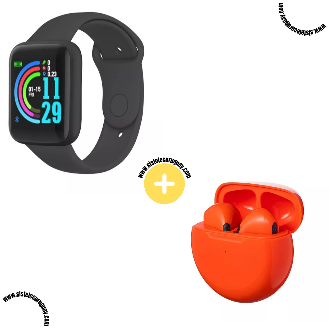 Smart Bracelet D20 PRO + Auriculares Inalámbricos PRO6