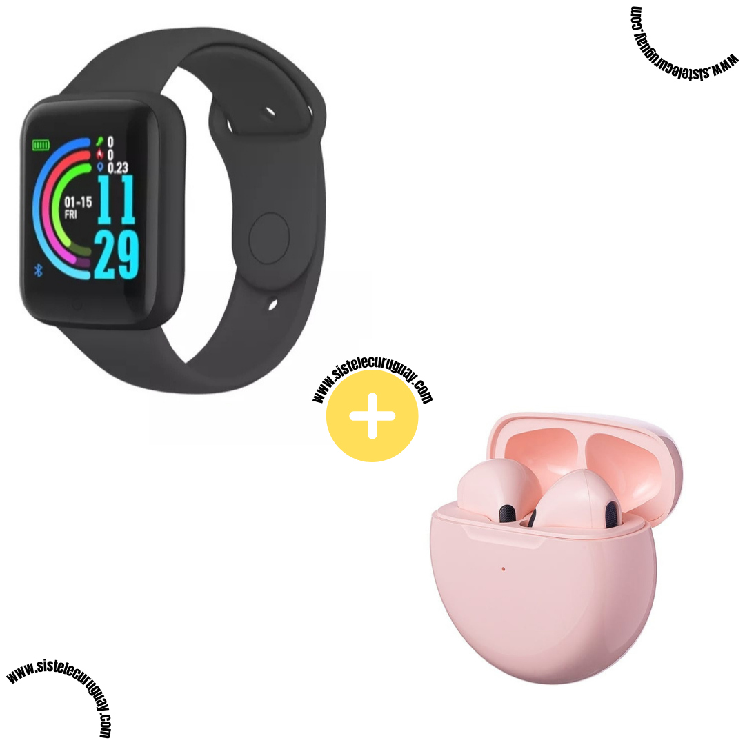 Smart Bracelet D20 PRO + Auriculares Inalámbricos PRO6