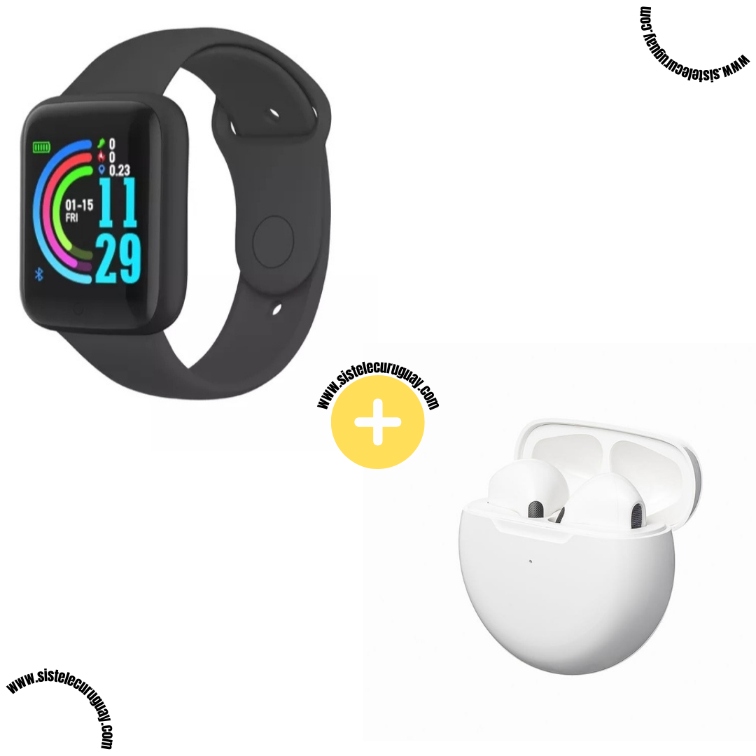 Smart Bracelet D20 PRO + Auriculares Inalámbricos PRO6