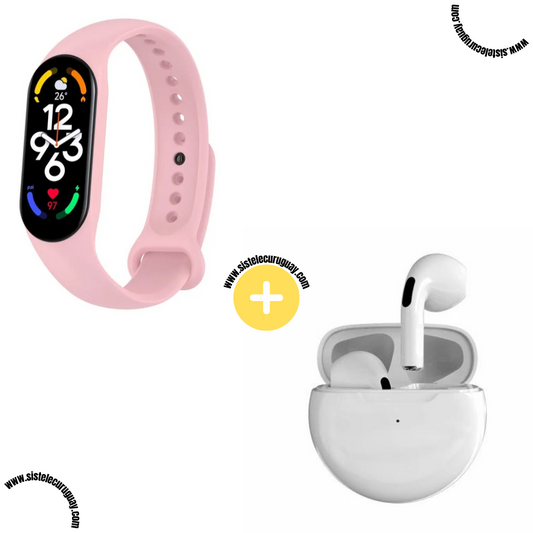 Pulsera inteligente M7 pro + auriculares inalámbricos PRO6