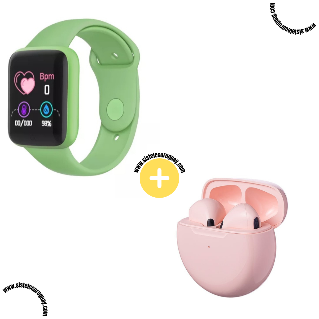 Smart Bracelet D20 PRO + Auriculares Inalámbricos PRO6