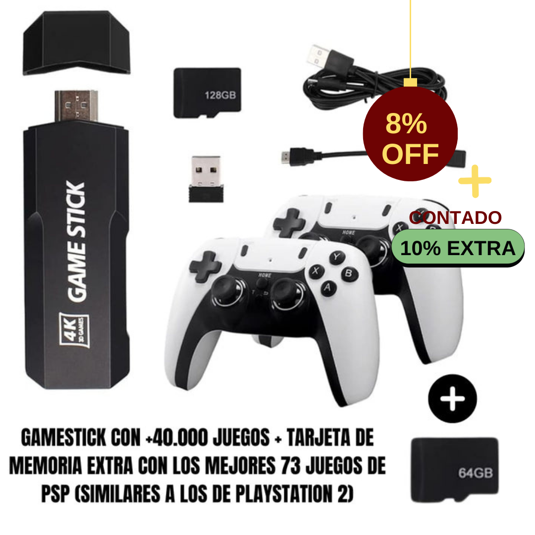 Consola inalámbrica de videojuegos Gamestick GD10 PRO 40.000 + Micro SD extra con 73 juegos de PSP