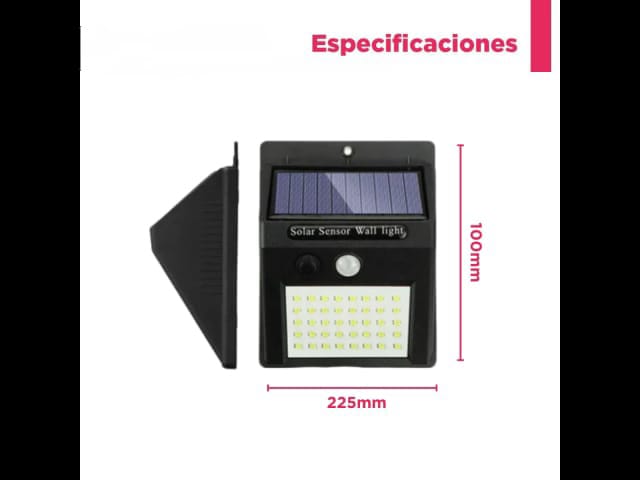 Foco Luz Led Solar Exterior Con Sensor De Movimiento 48 Led / Fotocélula