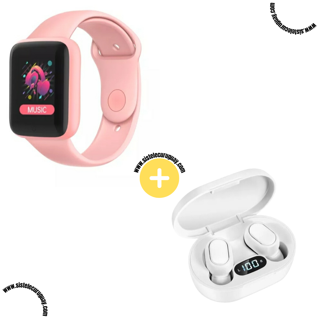 Smart Bracelet D20 PRO + Auriculares Inalámbricos E6S