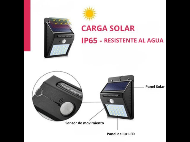 Foco Luz Led Solar Exterior Con Sensor De Movimiento 48 Led / Fotocélula