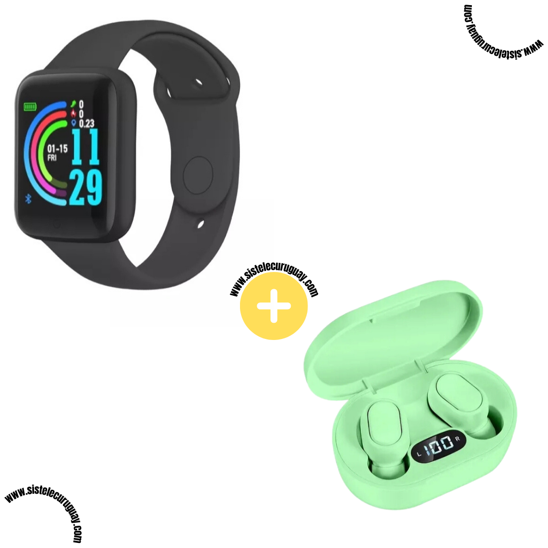 Smart Bracelet D20 PRO + Auriculares Inalámbricos E6S