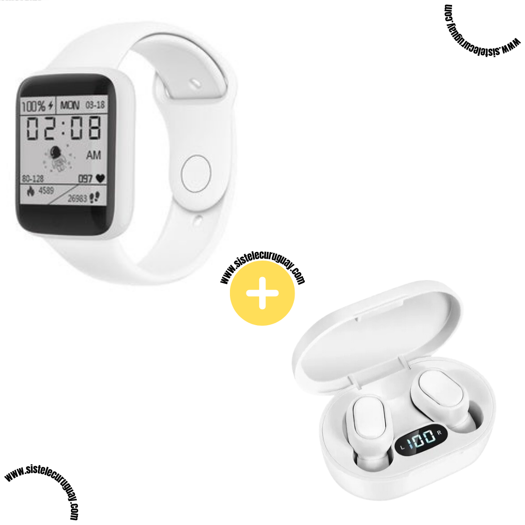 Smart Bracelet D20 PRO + Auriculares Inalámbricos E6S