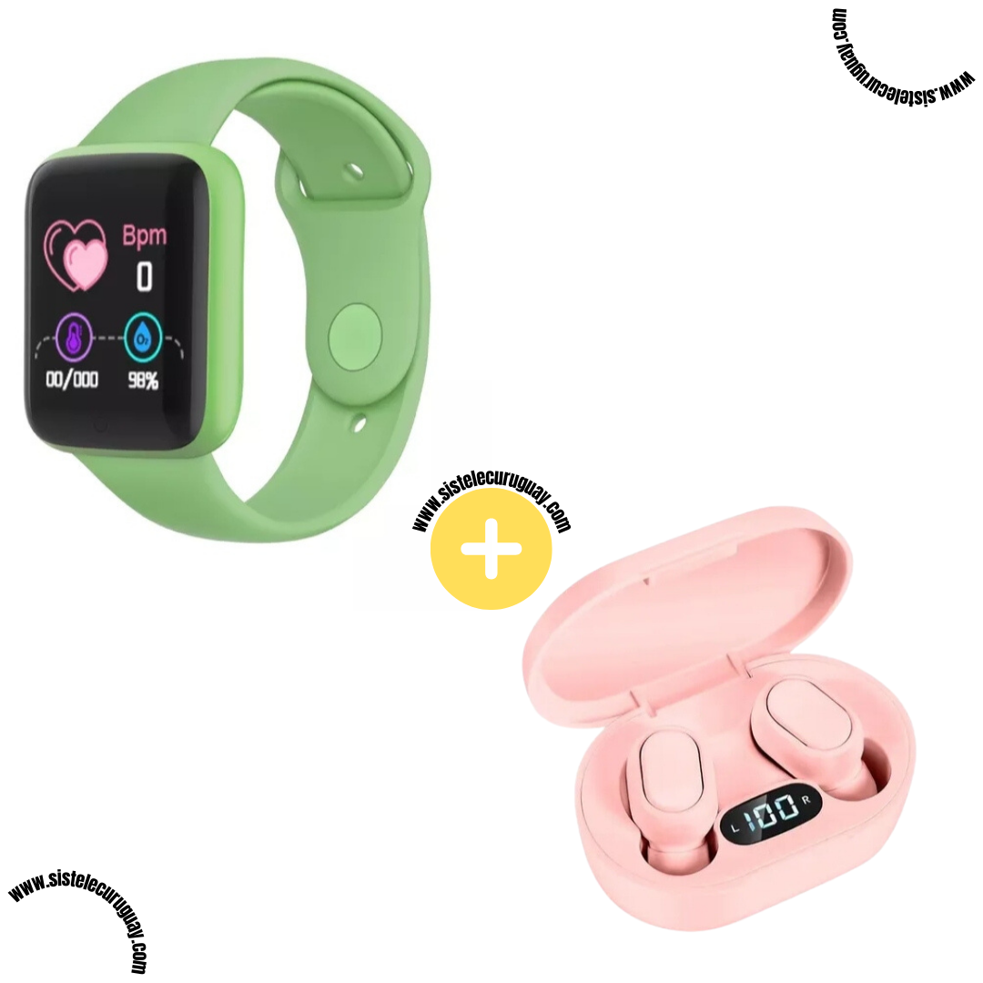 Smart Bracelet D20 PRO + Auriculares Inalámbricos E6S