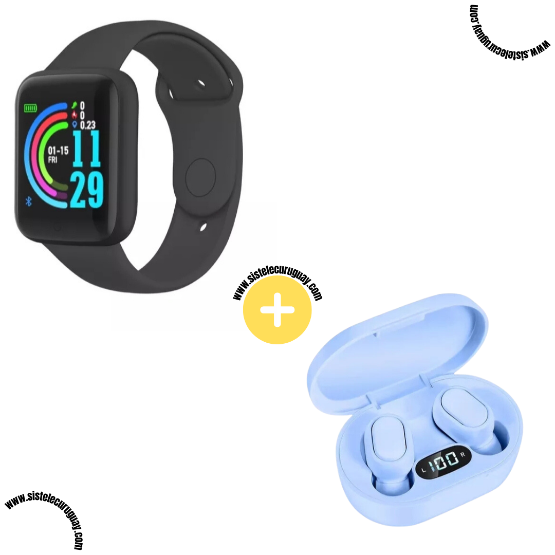 Smart Bracelet D20 PRO + Auriculares Inalámbricos E6S