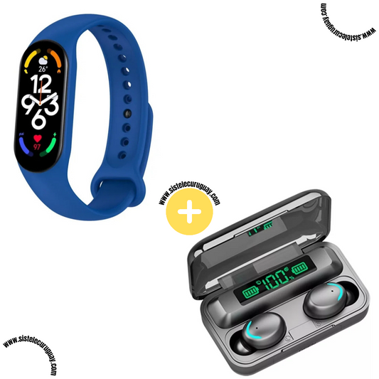 Pulsera inteligente m7 pro + auriculares inalámbricos F9