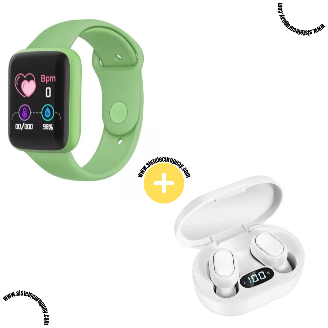 Smart Bracelet D20 PRO + Auriculares Inalámbricos E6S