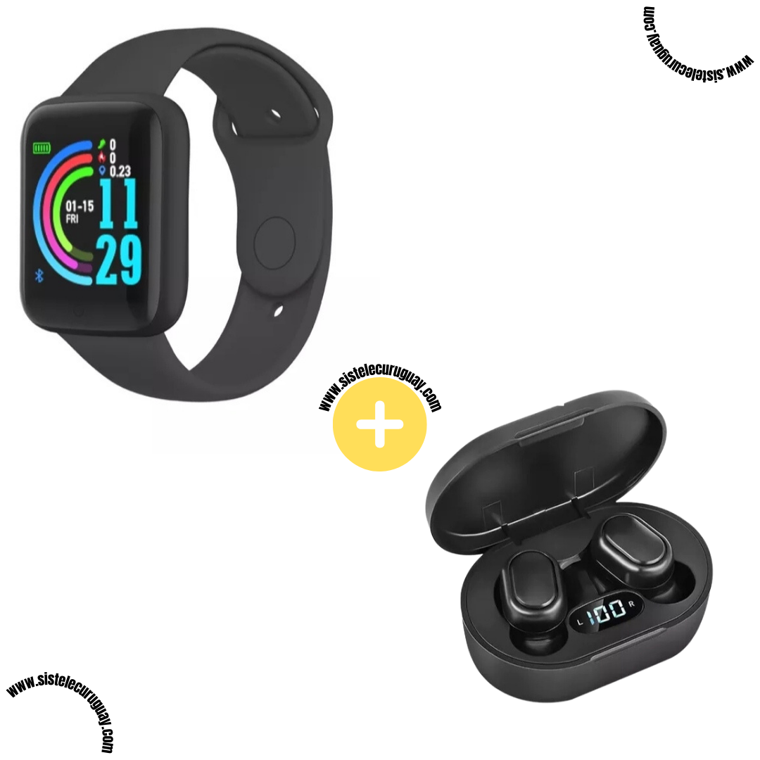 Smart Bracelet D20 PRO + Auriculares Inalámbricos E6S