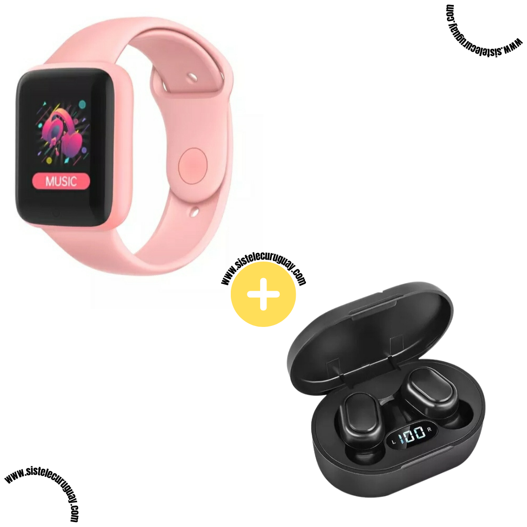 Smart Bracelet D20 PRO + Auriculares Inalámbricos E6S