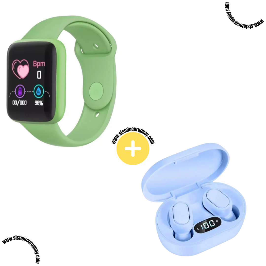 Smart Bracelet D20 PRO + Auriculares Inalámbricos E6S